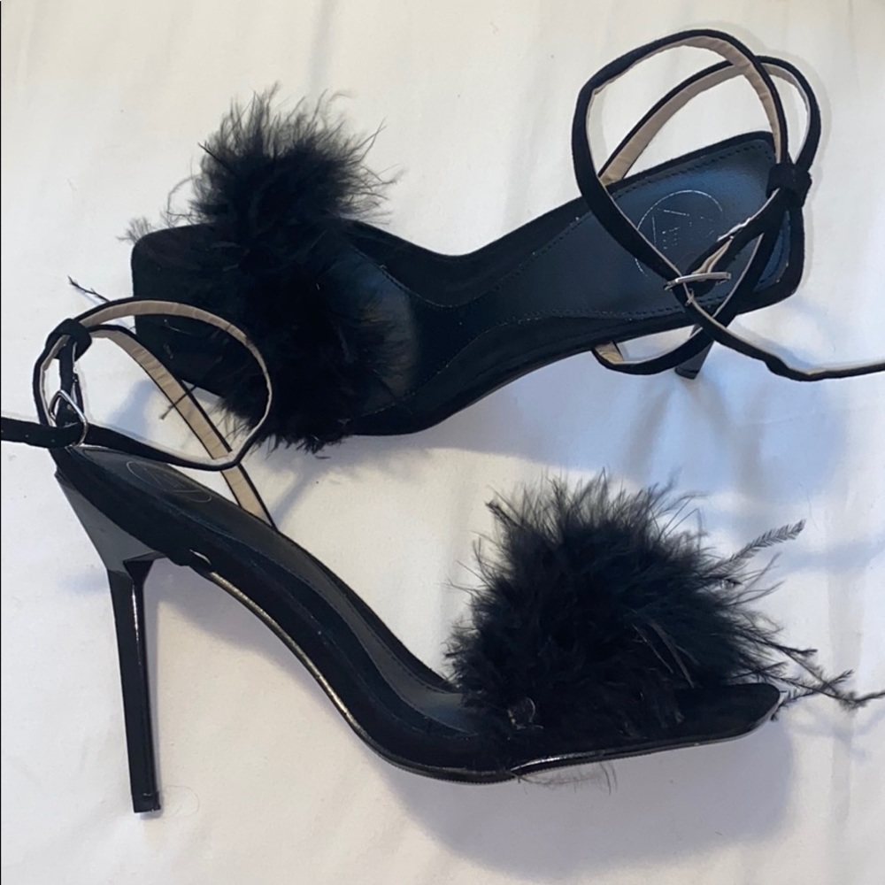Strapped Feather Heels